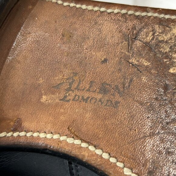 Allen Edmonds Mens 8.5D Ostendo Belfast Slip Ons‎ Black  Shoes Black Leather - Picture 9 of 11